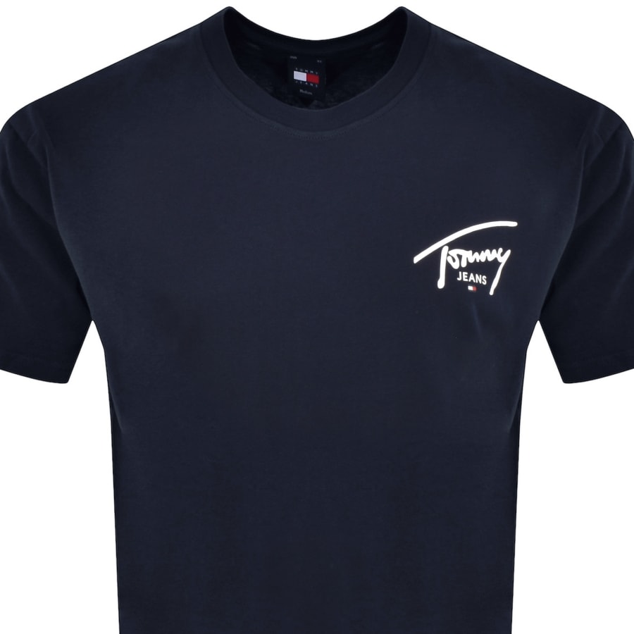 Tommy Jeans Signature Print T Shirt Navy